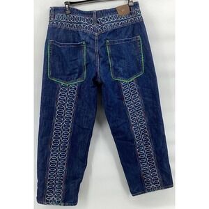 Elephant Jeans Blue Men 40 X 32 BAGGY HIP HOP STYLE Circular Embroidery